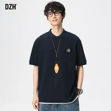 男士夏季polo衫男短袖日系翻领t恤2023新款衣服宽松上衣休闲半袖商品大图