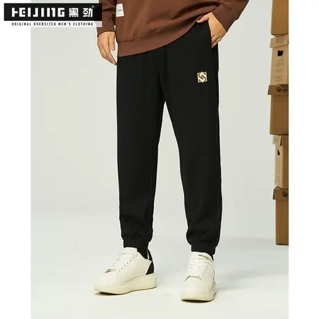 黑劲大码潮牌长裤男秋季肥佬裤子加肥加大宽松休闲胖子运动束脚裤商品大图