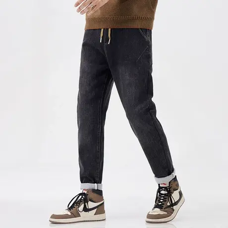 微哈小脚秋款牛仔裤子男款美式高街牛仔裤休闲潮流牛仔裤潮流男装商品大图