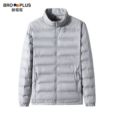 胖哥哥大码羽绒服男加肥加大立领白鸭绒轻薄保暖宽松外套男冬季款图片
