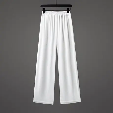 秋季薄款雪纺冰丝长裤男士中国风仙气禅意汉服裤子垂感棉麻阔腿裤图片