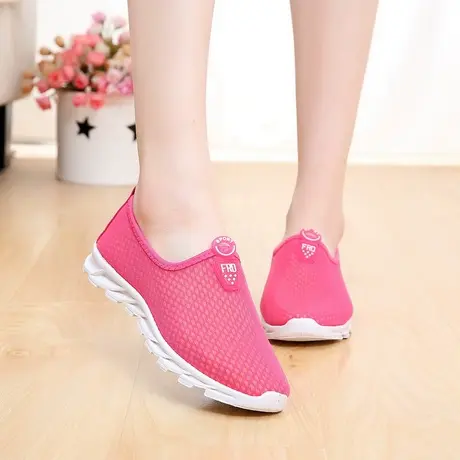 春夏季新款运动休闲鞋女单鞋平底透气网鞋韩版潮跑步学生豆豆女鞋图片