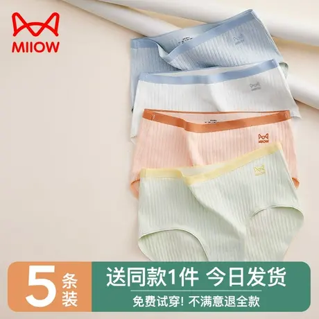 猫人内裤女纯棉抗菌全棉夏季薄款中腰无痕透气可爱少女生新款短裤商品大图