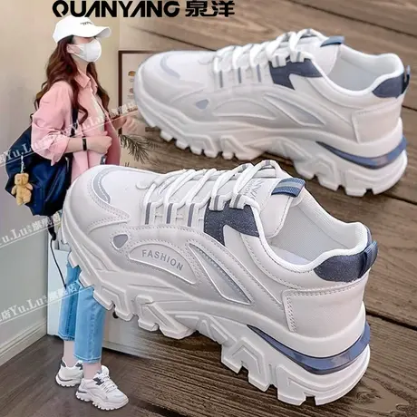 厚底老爹鞋女款2024新款秋冬款小白运动鞋加绒棉鞋显脚小爆款春款商品大图