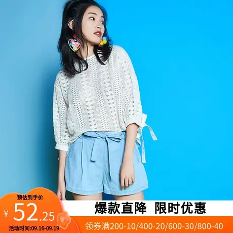 【断码S】艾格2020新款潮流牛仔短裤女Z263商品大图