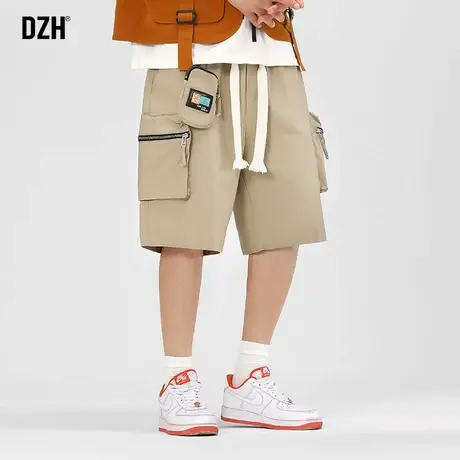 男士休闲五分裤男潮牌ins宽松卡其色工装短裤夏季薄款运动半截裤商品大图