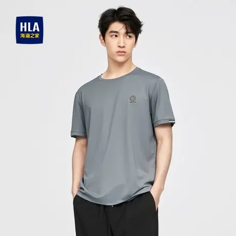 HLA/海澜之家弹力短袖T恤春夏舒适含莫代尔透气纯色清爽休闲短T男图片
