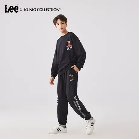 Lee童装烫面印花套头卫衣男童女童2025年秋季新款宽松休闲上衣图片