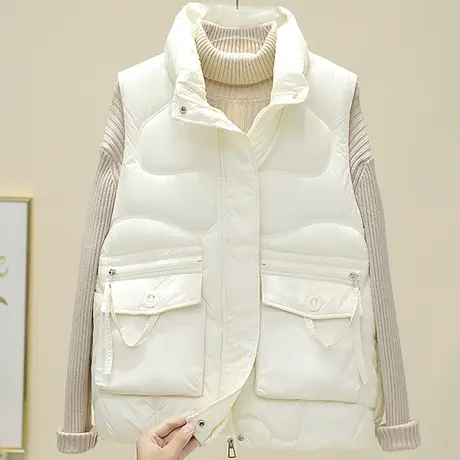 羽绒棉马甲2023年新款女冬宽松外穿无袖背心马夹面包服秋冬季外套图片