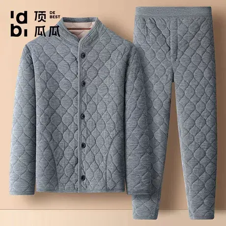顶瓜瓜【三层夹棉】顶瓜瓜冬季女士家居服保暖套装中老年加厚睡衣商品大图