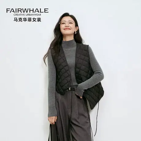 马克华菲轻薄羽绒马甲女2025新款秋冬保暖外穿背心设计感小众马夹图片