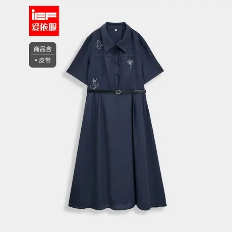 IEF/爱依服【大码女装】2025夏季新款法式通勤气质设计感连衣长裙图片