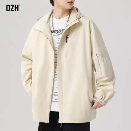 男士冲锋衣外套男款秋季机能风夹克男2023新款情侣连帽工装登山服商品大图