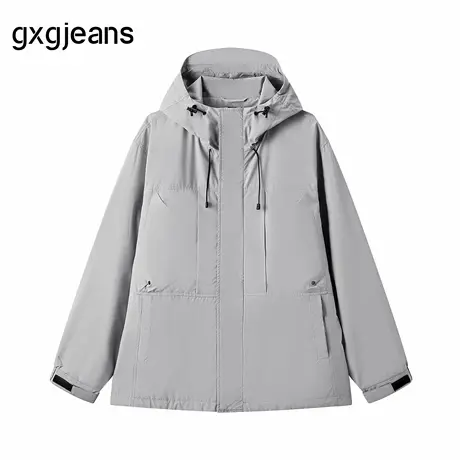 gxg.jeans男装  灰色简约休闲工装宽松连帽夹克外套 25年秋新品图片