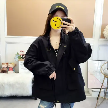 港风工装外套女春秋2021年新款复古港味温柔风百搭夹克上衣ins潮商品大图