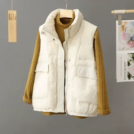 羽绒马甲女士秋冬2023新款学生外穿冬季百搭宽松坎肩加厚冬外套潮图片