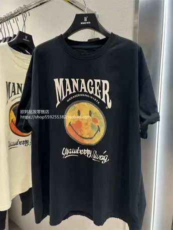 欧货2023夏装新款短袖女设计油画笑脸T恤小众设计感半袖美式上衣商品大图