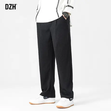 男生黑色休闲裤潮牌秋季宽松直筒裤子2023新款长裤运动坠感哈伦裤商品大图