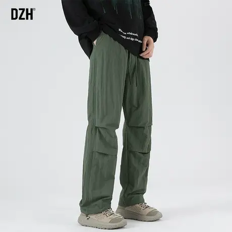 男士军绿色美式冲锋裤男款速干休闲裤子男2024新款工装长裤直筒裤商品大图