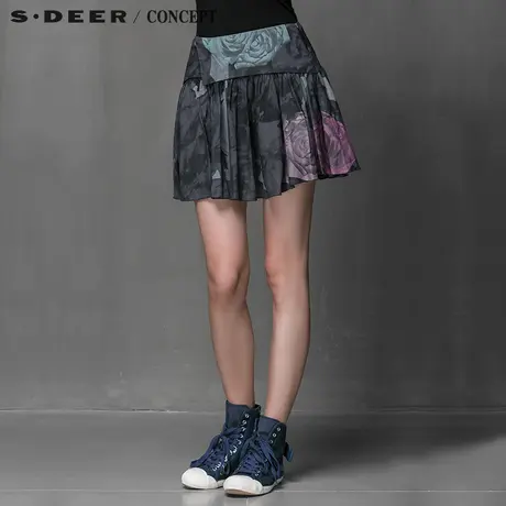 S·DEER＼CONCEPT【上新】圣迪奥专柜正品印染百褶短裙4381339图片