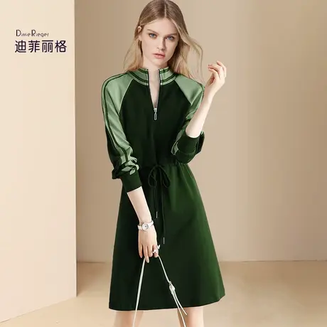 迪菲丽格欧美高端重磅针织连衣裙女2024新款春季收腰显瘦毛衣裙子图片