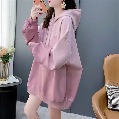 设计感扎染刺绣连帽卫衣女早春2024年新款宽松慵懒风洋气外套上衣商品大图