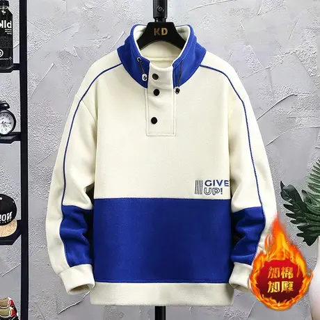 冬季加绒高领卫衣12岁男孩初高中学生13加厚打底衫15大童保暖上衣图片