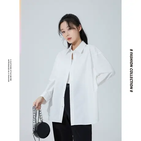 【商场同款】唐狮春季新款衬衫女基础款长袖宽松多色百搭通勤上衣图片