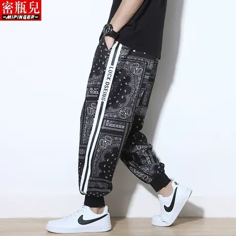 密瓶儿秋季新款运动裤男宽松男士大码胖子裤子男潮流休闲裤男长裤商品大图
