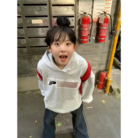 美式复古超火连帽卫衣女春秋薄款宽松港风chic上衣外套小个子潮牌商品大图