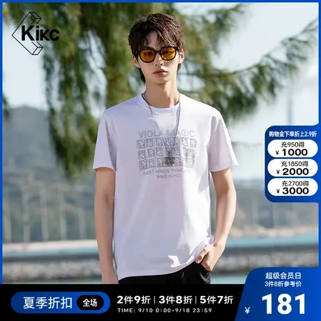 kikc2022夏季新款 短袖t恤男宽松潮流休闲简约圆领商场同款半袖男商品大图