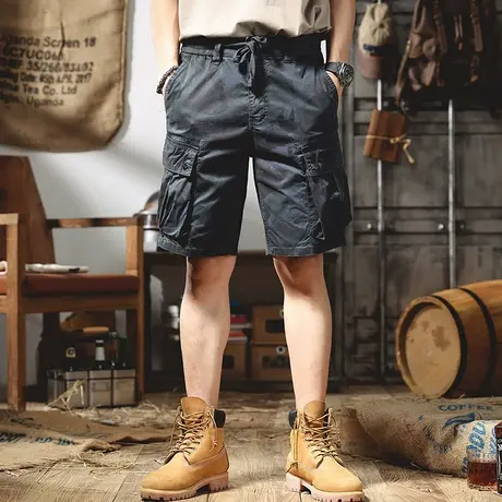 夏季薄款迷彩工装短裤男宽松潮牌ins大码五分裤胖子潮流休闲中裤商品大图