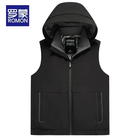 罗蒙羽绒服马甲男士秋冬季连帽时尚百搭保暖背心2023新款休闲外套商品大图