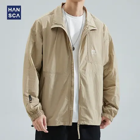 hansca透气冰丝防晒衣男夏季防紫外线UPF50+休闲户外钓鱼轻薄外套商品大图