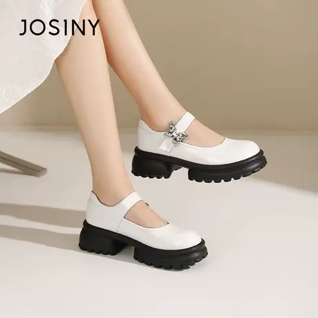 Josiny/卓诗尼玛丽珍鞋2023秋季新款蝴蝶结一字带配裙子仙女单鞋商品大图