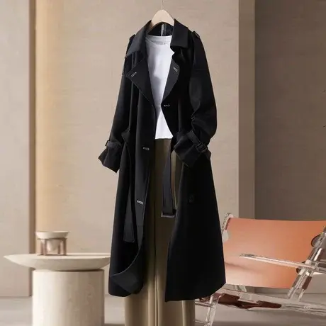 时尚气质显瘦长款风衣2023年夏季新款女士气质简约宽松显瘦外套商品大图