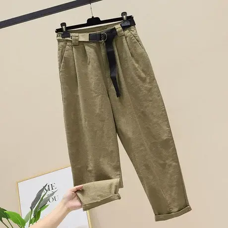 2023新款百搭哈伦萝卜裤韩版宽松弹力老爹裤女高腰显瘦休闲九分裤商品大图