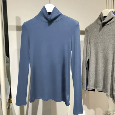 秋冬高领打底衫加厚加绒长袖t恤上衣服洋气内搭百搭德绒保暖女装图片