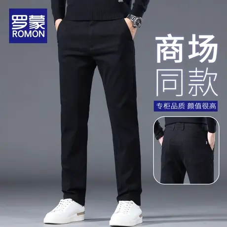 罗蒙秋季男士休闲裤爆款2023新款纯棉宽松直筒裤子工装春秋款长裤图片