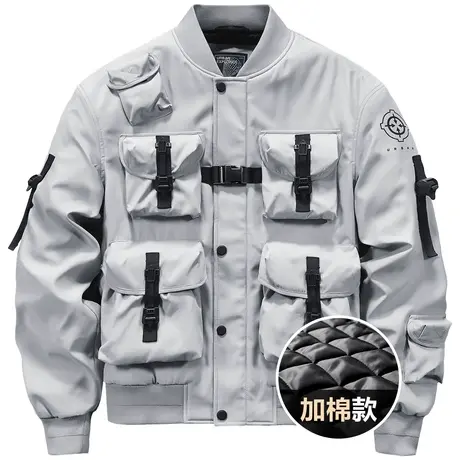 VIP冬季棉服2023年新款飞行夹克男机能风外套潮牌棒球服工装棉衣商品大图