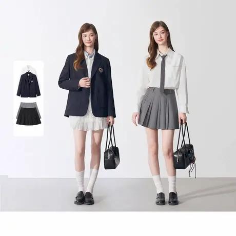 乐町学院风西装/领带衬衫/半身裙图片