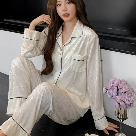 金丝绒睡衣女秋冬2024新款长袖长裤可外穿家居服高级感天鹅绒套装商品大图