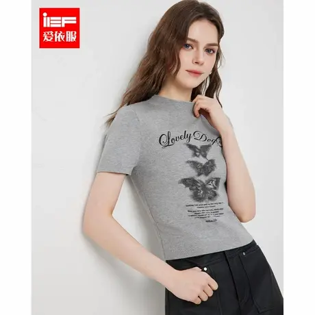 IEF/爱依服2025春季新款时尚美式辣妹风别致设计感修身毛织上衣商品大图