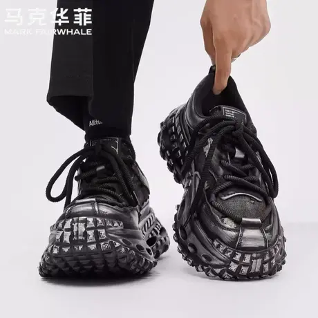 马克华菲官方旗舰店45大码男鞋春季隐形10cm增高个性轮胎老爹潮鞋商品大图