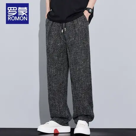 罗蒙男士莱赛尔天丝休闲裤夏季薄款2025新款宽松直筒透气长裤男款商品大图