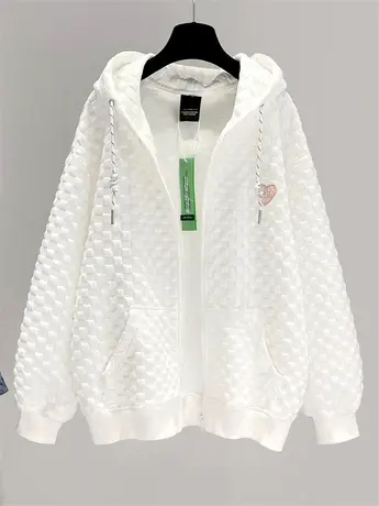 卫衣女春秋薄款2021新款韩版ins潮棒球服拉链开衫宽松情侣装上衣商品大图