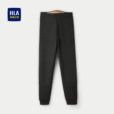 HLA/海澜之家加绒保暖秋裤男简约风仿兔毛护膝贴片弹力打底裤子男商品大图