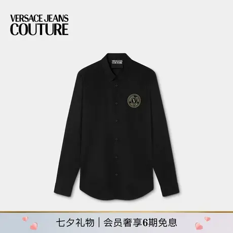 【新品】VERSACE JEANS COUTURE 男士V-Emblem刺绣修身衬衫图片