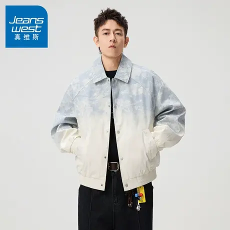 N5真维斯外套男2025秋季新款美式潮牌时尚渐变上衣服男士春秋夹克图片