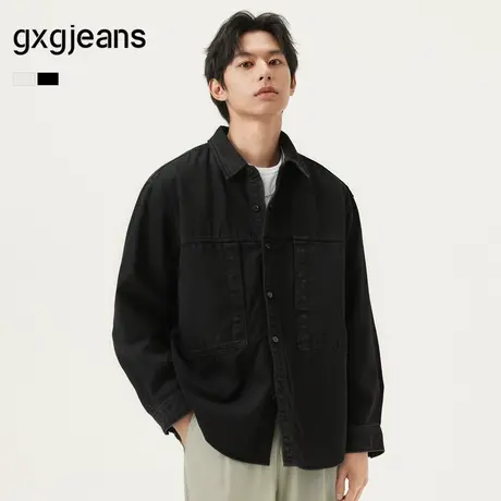 gxg.jeans男装 多色水洗设计简约宽松牛仔衬衫外套男 25年春新品商品大图